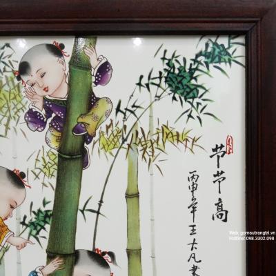 TRANH SỨ KHUNG GỖ HỌA TIẾT - TIẾT TIẾT CAO